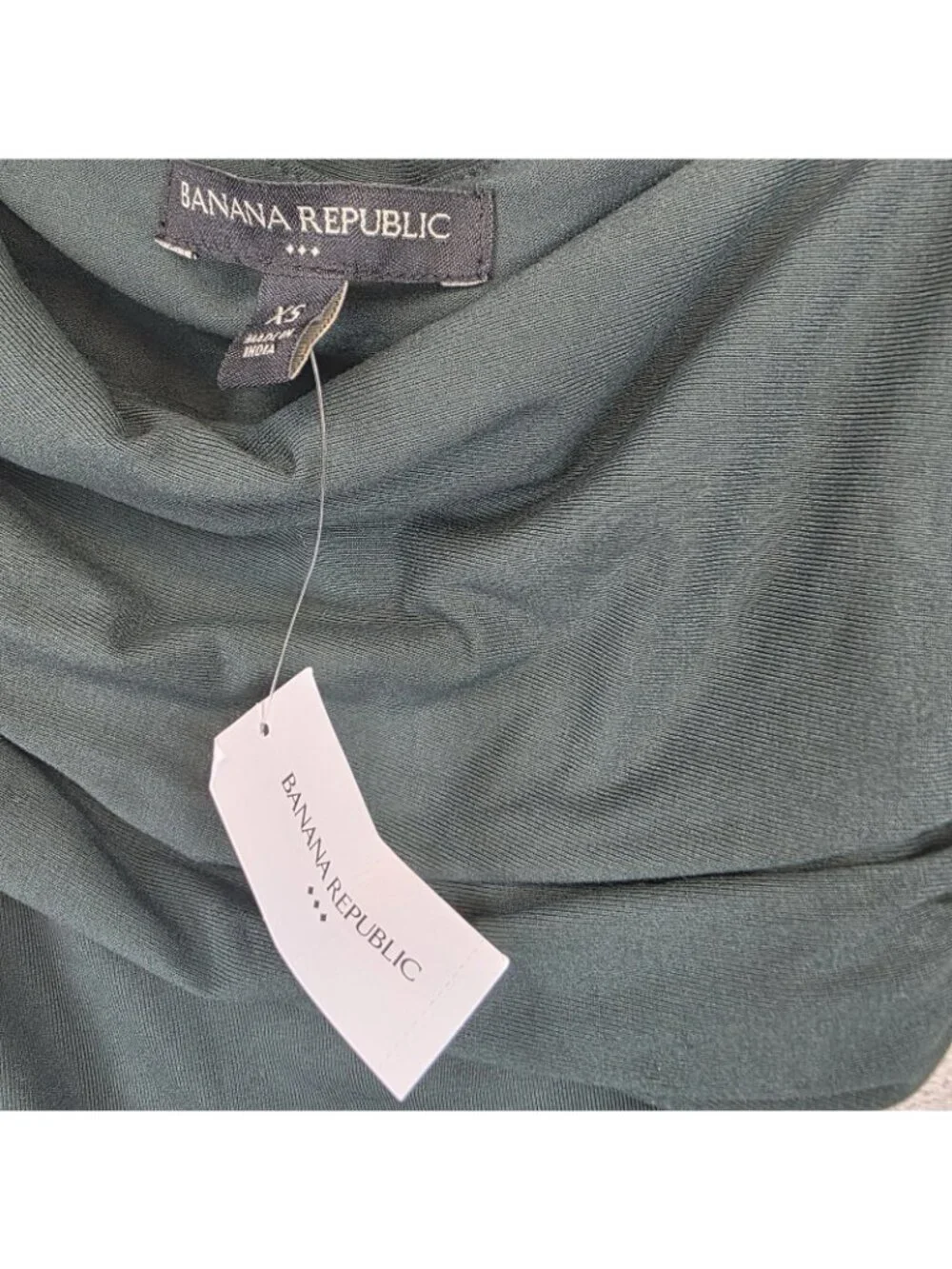 Banana Republic Tank Top Womens XS Green One Shoulder Jersey Summer Party